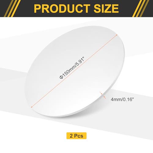 uxcell 2Pcs Aluminum Disc, 6"(150mm) Diameter 0.16"(4mm) Thickness 1060 Aluminum Circle Plates Round Sheets for Metal Stamping 150mm x 4mm 2