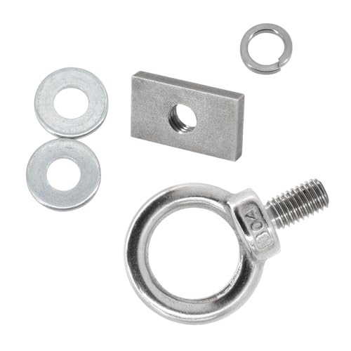 6pcs T Track Mount Tie Down Anchor Kit M10 for Roof Rack 304 Stainless Steel with Nuts & Lifting Eye Bolts for 4WD Awnings & Accessories M10(35mmx20mmx5mm)