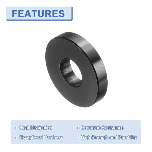 uxcell 10 Pcs Aluminum Spacer, 3/8" Bore x 1" OD x 3/16" Length Black Round Spacer Unthreaded Standoff Bushing Plain Finish Metal Spacers 3/8" x 1" x 3/16"