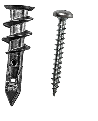 E-Z Ancor kit, 50 Zinc Self Drilling Drywall Anchors with 50 Phillip Screws #8 x 1-1/4" #EKZ050