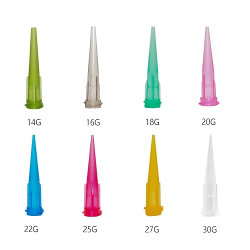 160Pcs 8 Size Mix Plastic Tapered Pinhead Blunt Tips Adhesive Dispensing Plastic Glue Tips for Industry Oil or Glue Applicator, Blunt End Liquid Dispenser Needles, TT Adhesive Applicator Tips