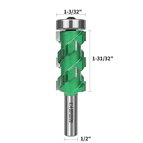 PRO Flush Trim Router Bit(16 Flutes) 1/2" Shank,2" Cut Length 16 Flutes