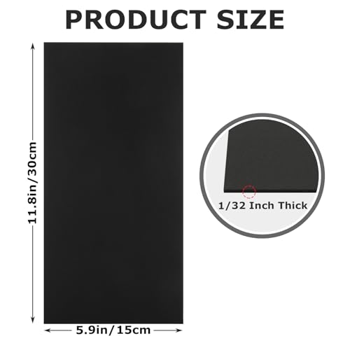 ABuff 5 Pack 5052 Anodized Aluminum Sheet Metal 12 x 6 x 1/32 Inch Black Rectangular Aluminum Metal Plate Engraving Blanks for Laser Engraving