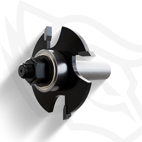 US4 4-Wing Slotting Cutter Router Bit 2" - Professional Carbide Tipped Grooving Bit for Wood Routers 5/32" H - 2" D - 1/2" - Shank