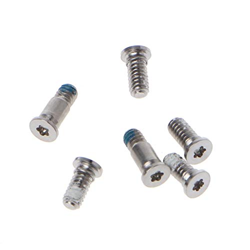 6pcs/Set Bottom case Screws + 1pcs 5 Point Pentalobe Screwdriver for MacBook Retina 15-inch A1707 (Touch Bar) (EMC 3072) (EMC 3162) 2016-2018,A1990 (EMC 3215) MR932LL/A MR942LL/A 2018 Year Silver + Screwdriver