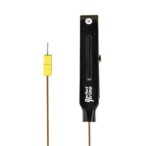 PerfectPrime TL0004, Pipe Clamp Temperature Flat Lead for K-Type Probe Thermocouple Sensor in Temperature Range From 0°C / 32°F ~400°C/752°F 400C /Pipe Clamp