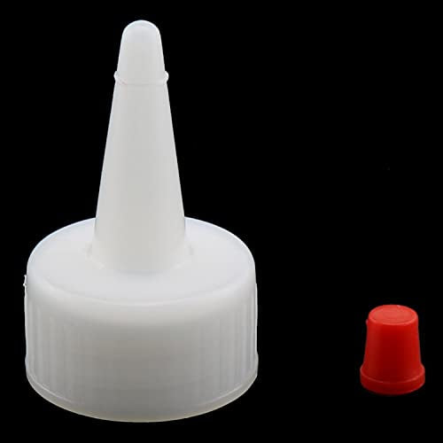 E-outstanding Red-Tip Cap 24PCS Red Plastic Pointed Mouth Bottle Cap Replacement Tips for Glue Bottles