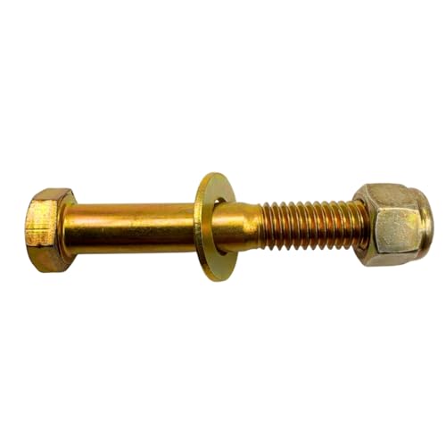 3/8"-16 x 2-1/2" Grade 8 Bolts (4-Pack) – Heavy-Duty Hex Bolts with Flat Washers & Nylon Lock Nuts – High-Strength SAE Anti-Vibration 2.5" Coarse Bolts for Automotive, Machinery & Construction 3/8" x 2-1/2" Nylon Lock Nut 4