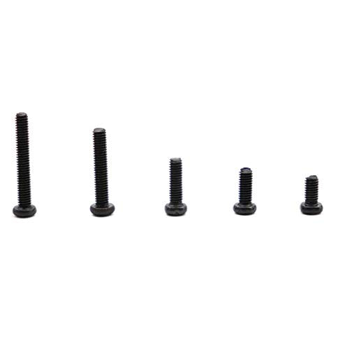 M3 Screws Kit, 800pcs (7 Sizes 4mm to 20mm) M3-0.5mm Black Pan Head Phillips Machine Screws and Hex Nuts Washers Kit for 3D Printer Robot Project Toys RC Models