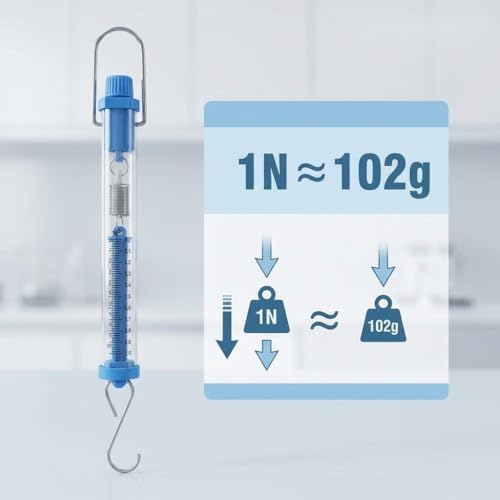 QWORK Tubular Spring Scale Set – 1N to 30N Range, Gram & Newton Dual Scale for Physics Lab, Classroom & Test Use, 1N, 5N, 10N, 20N, and 30N 1N, 5N, 10N, 20N, 30N 5 Pcs