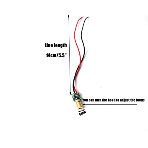 Green line Laser Module, Industrial Laser Module Adjustable Focus (6mm-traverse-1pack) traverse-1pack