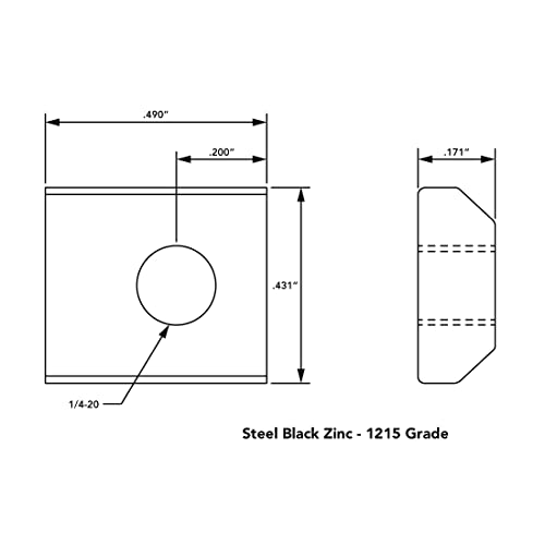 8020, 3204, 10 Series 1/4-20 Steel Standard Slide in T-Nut Nut Hardware for 1 Inch Based Extruded Aluminum 80/20 T Slot Extrusions (10 Pack)