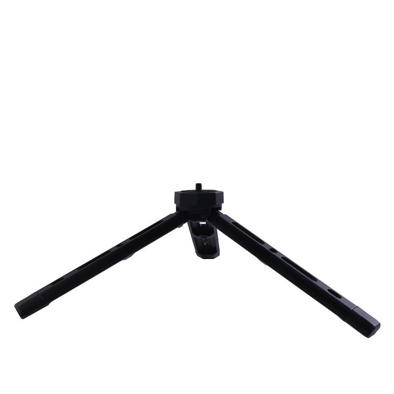 Aluminum Mini Table Tripod with 1/4 Inch Screw, 4-Level Adjustable Height, Foldable Portable Camera Stand for Phone Holder, Camera Gimbal, Action Cam, Camcorder, Microphone and Fill Light, Black