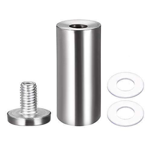 uxcell 1 Dia x 2-1/2"(25x62mm) Standoff Screws Wall Mount Sign Holders Acrylic Glass Nails 8pcs 25x62mm