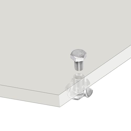 uxcell 3/8"-16 T-nut 25pcs 304 Stainless Steel 4 Pronged Tee Nuts for Furniture Woodwork Cabinetry Threaded Insertion