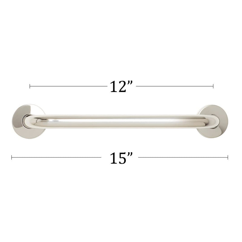 Seachrome Bathroom Grab Bar, 12 inch Stainless Steel, Handicap Grab Bar, 1 1/4 inch Diameter, Polished Finish (IGXS-120-QCR)