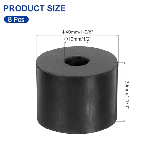 uxcell 8Pcs 1-5/8" OD x 1/2" ID x 1-1/8" Thick Round Rubber Washers Flat Rubber Spacer Bushing for Home Appliances Cars Boat Accessories 1-5/8" OD x 1/2" ID x 1-1/8" Thickness 8