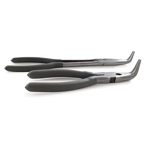 Angled Long Needle Nose Pliers 3 Pcs Set – 11” & 7” & 6" 90/45 Degree Bent Nose Pliers