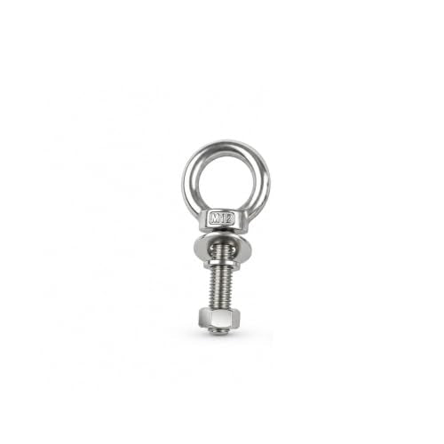 M12X50mm 1/2 "x 2" 304 Stainless Steel Eyebolt with Nut and Washer, Suitable for Swing, Hammock, String lamp, Outdoor Suspension Fastening Device 4-piece M12x50mm (1/2"x2")