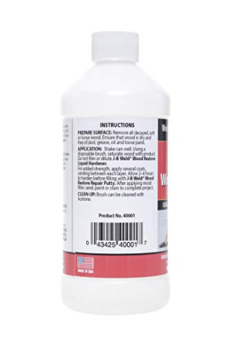 J-B Weld 40001 Wood Restore Liquid Hardener - 16 oz., Original Version 1 pt.