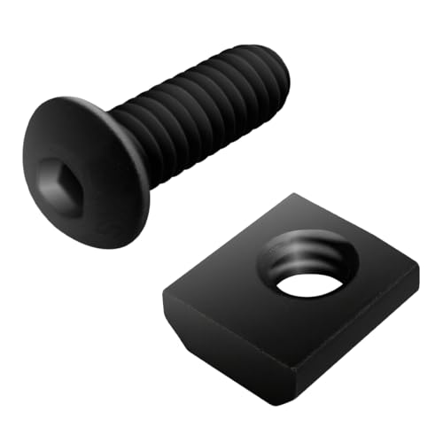 8020, 3479, 10 Series Bolt Assembly, 1/4-20 X 3/4" (.75") Button Head Socket Cap Screw (BHSCS) with Slide-in Standard Steel T-Nut T-Slot Hardware Fasteners Combo 80/20 (25) 25