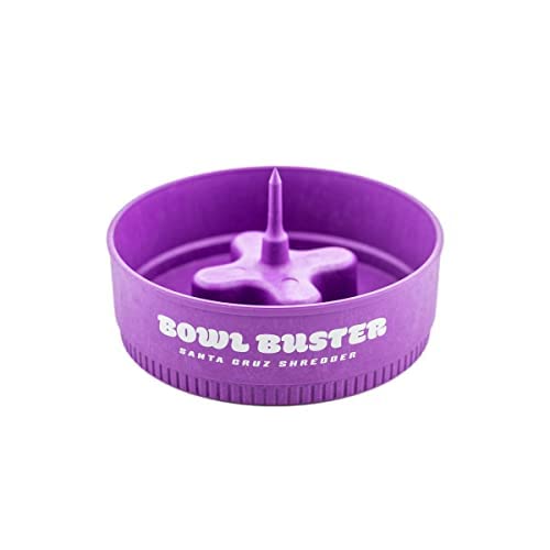 Santa Cruz Bowl Buster Ashtray with protective cap - Poker with Sturdy & Convenient Design - Four large bowl knock platforms, Mess-Free & Heat Resistant Cleaning tool Purple