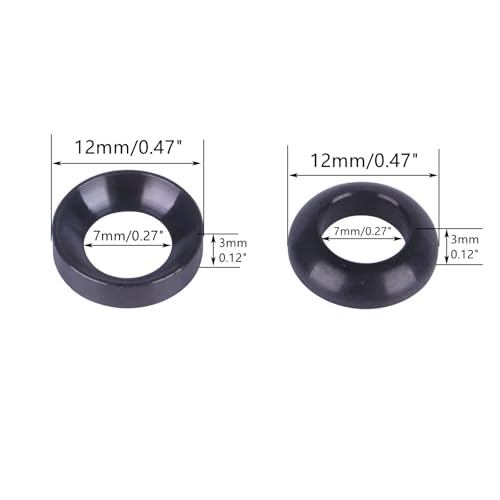 8Pcs Titanium M6 Concave Convex Washer Bolt Screw for Bicycle Brake Disc (Black) Black