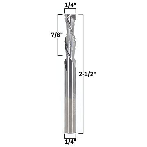YONICO CNC Compression Bit 2 Flute Spiral End Mill Chip Breaker Router Bit 1/4-Inch Dia. 1/4-Inch Shank 36267-SC 1/4" Diameter - 7/8" Length