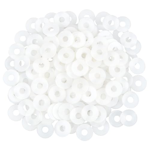 GORGECRAFT 200Pcs Nylon Flat Washers 6mm ID 18.5mm OD Sealing Washer Gaskets Spacer Grommets Hardware Fastener Gasket Ring for Screws Bolts Household Commercial Appliances Electrical Connection 0.73 inch