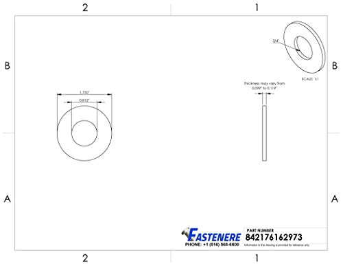 3/8" Solid Brass Flat Washers, Commercial Standard, Grade 360, Plain Finish, Quantity 50 3/8" (50 Pack)