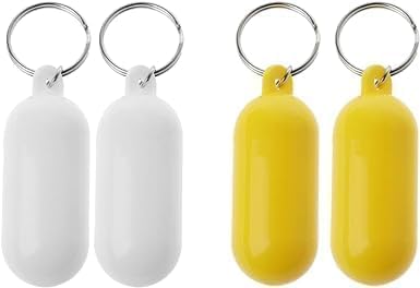 2 Pcs Yellow Floating Keychain Pills-Shape Float Key Rings for Boat Sailings Kayak Surfing Water Sports Floating Key Chain Sports Fan Key Chains Car Keychains Car Accessories, Sports Fan Key Chains