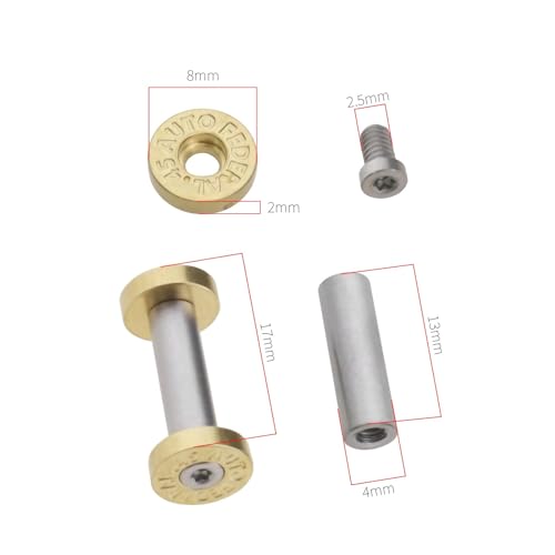 10Pcs M4 Handle Screws Nuts Handle Bolt Rivets Screw Stainless Steel Shaft Rivets for Tactical Driving Kni-VES Total Lenght 17mm, HP662-AW