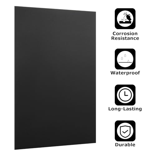 ABuff 5 Pack 5052 Anodized Aluminum Sheet Metal 12 x 6 x 1/32 Inch Black Rectangular Aluminum Metal Plate Engraving Blanks for Laser Engraving