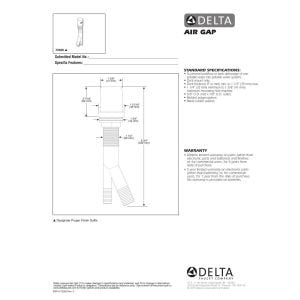 Delta Faucet Kitchen Air Gap, Champagne Bronze ,72020-CZ 2.125 inches Polished Nickel