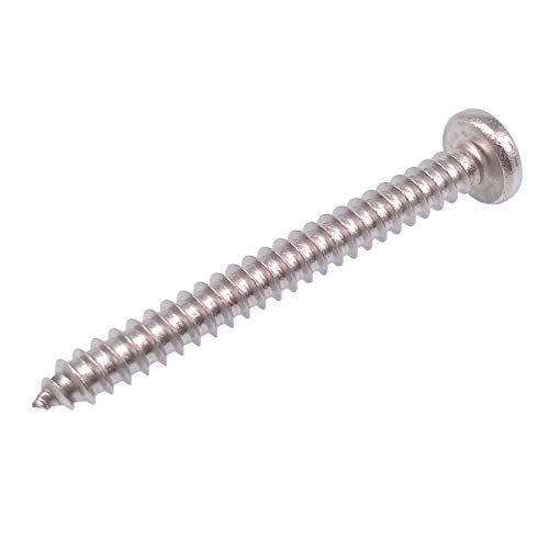 Yodaoke 100pcs #10 x 1-3/4" 304 Stainless Steel Phillips Pan Head Wood Screws #10 x 1-3/4"