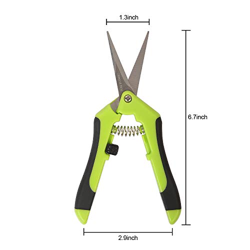 KEILEOHO 12 Pack 6.5 Inch Bud Trimming Scissors, Professional Stainless Steel Gardening Hand Pruners Micro-Tip Pruning Snips with Straight Blades for Trimming Garden Herb Plants Flowers
