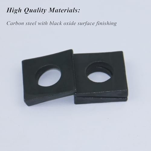 10 PCS 3/4 Beveled Square Washers in Plain Carbon Steel Oxidized,3/4(ID) x1-5/9x1-5/9 Inch for Channel Steel Wedge Shaped Washers for Shim Leveling,3 to 9 mm Thick,Black,LXLVOUEG 3/4 X 1-5/9 X 1-5/9 inch Oxidized Steel-Black-10 PCS
