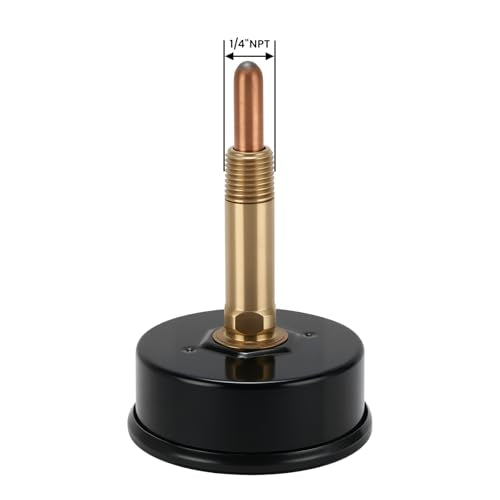 MEASUREMAN Commercial Tridicator, 2.5" Dial, 1/4" NPT Back Mount, Dual Scale 0-75 PSI 70-320°F, Rotatable Case with Adjustable Pointer（2.95'' Stem） 0-75 PSI 60-320°F 2.95'' Stem,2.5",No adapter connector