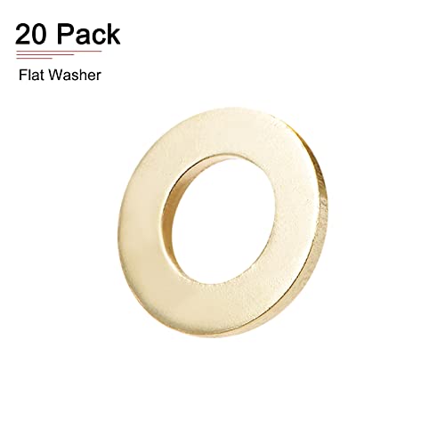 DTGN 16.5mmx30mmx3mm(IDxODxT) Flat Brass Sealing Washers - 20Pack - Good for Industrial Machinery M16 Screws - Brass Flat Ring Gasket 16.5x30x3mm 20