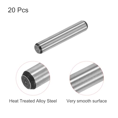 uxcell 5/16-Inch x 1-3/4-Inch Dowel Pins, Heat Treated Alloy Steel for Extra Hardness, Bright Finish and Accurate Alignment 20pcs