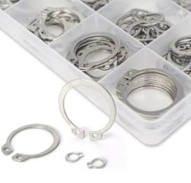 225PCS External Snap Rings Assortment Kit – 304 Stainless Steel Retaining Circlips Set – C-Clips for Shaft and Machinery Fastening – M3 to M25 Sizes with Storage Case
