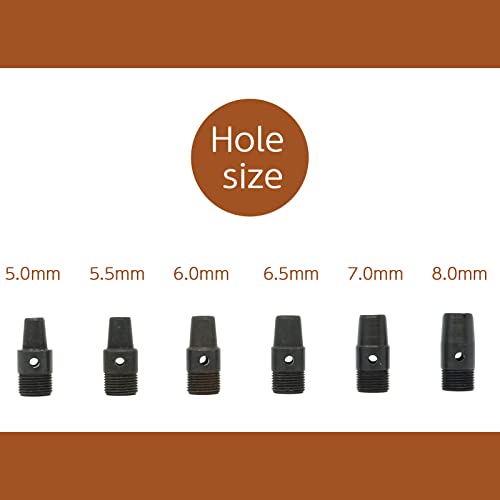 Japan Made Belt Hole Puncher for Leather Interchangeable 5-8mm 6 Size Punch Head (L) Punch Set, POLARIS Brand Japanese Tool L