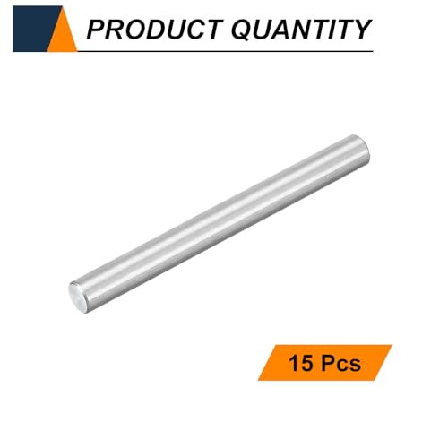 HARFINGTON 15pcs Dowel Pins M8(8mm) x 85mm 304 Stainless Steel Cylindrical Shelf Support Peg Pin Rod Fasten Elements for Metal Devices Wood Furniture DIY Installation, Silver M8 x 85mm 15