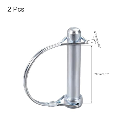 uxcell 2Pcs 1/2" Dia Trailer Coupler Pin, 2-3/4" Long Coupler Pin Shaft Locking Pin, Round Pto Pin for Farm Trailers Wagons Lawn Hitches and Garden (Pack of 2) 1/2"x2-3/4" (Pack of 2)