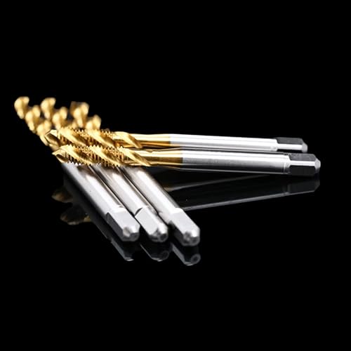 Professional M35 HSS-E Spiral Flute Tap Set 5/16"-18UNC, OH3 Limit, TiN Coated for Stainless Steel, Aluminum & Copper, 3 Flutes, 70mm Length（2 pcs） 2