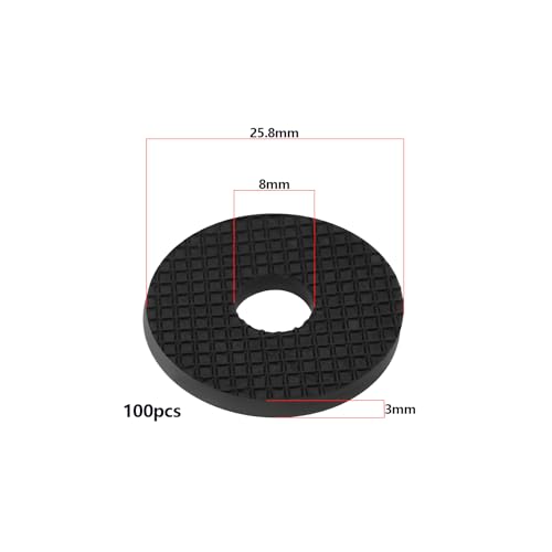 100pcs M8 Rubber Washers Rubber Flat Washers Round Sealing Washers 25.8mm OD x 8mm ID x 3mm Thick for Plumbing Industrial Machinery Home Use