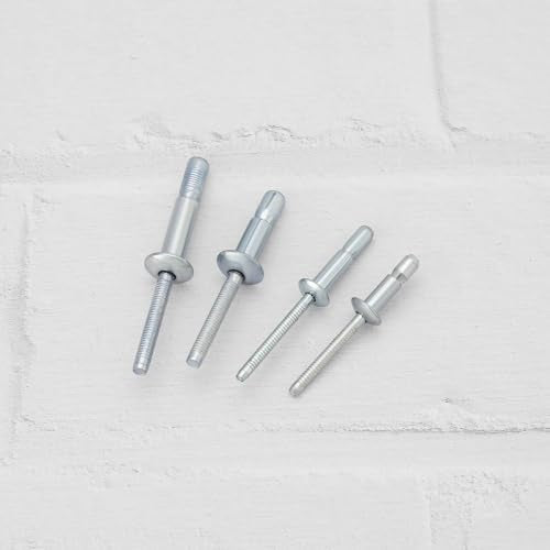 40PCS Internal Lock Dome Head Structural Rivets Grip Range of 1.5mm-16.0mm Rivet Fastener Bolt for Aviation Automobiles Construction Silver
