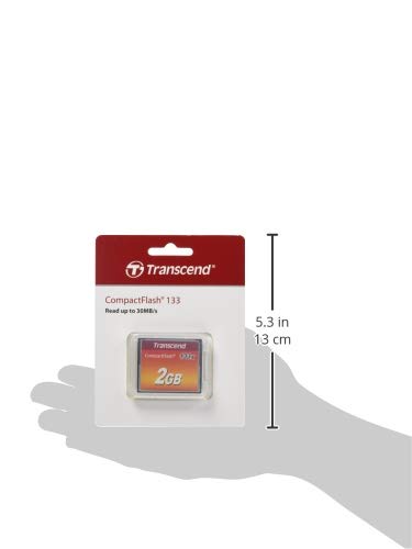 Transcend 2GB CF133, CompactFlash Memory Card, CF Card, SLR Camera Card for Photographer, Videographer, Enthusiat, MLC - TS2GCF133 Black 2 GB