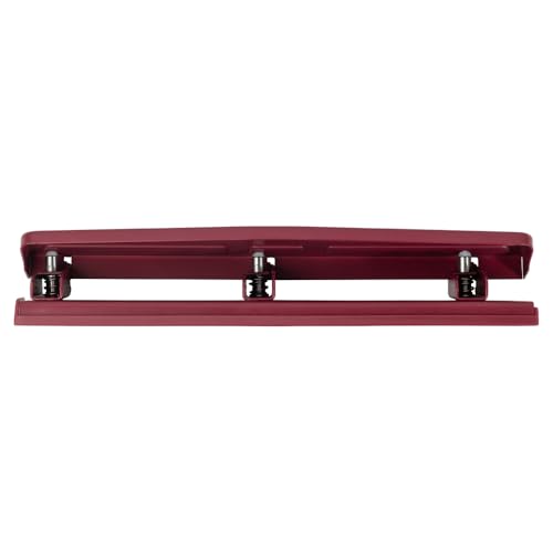 JAM PAPER Metal 3 Hole Punch - Burgundy - 10 Sheet Capacity - Hole Puncher Sold Individually