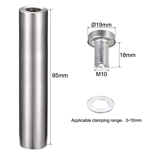 uxcell 3/4 Dia x 4"(19x100mm) Standoff Screws Wall Mount Sign Holders Acrylic Glass Nails 10pcs 19mmx100mm